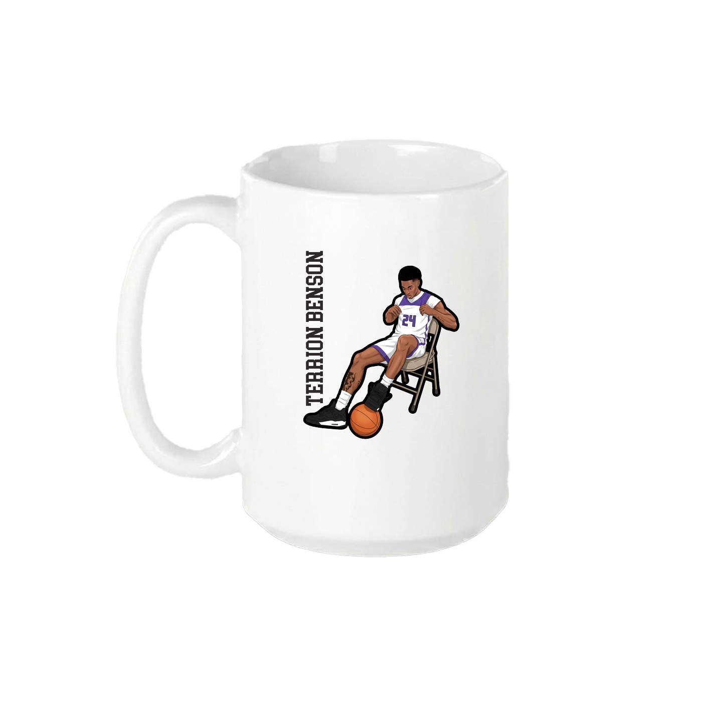 15oz Coffee Mug — Name Vertical in White