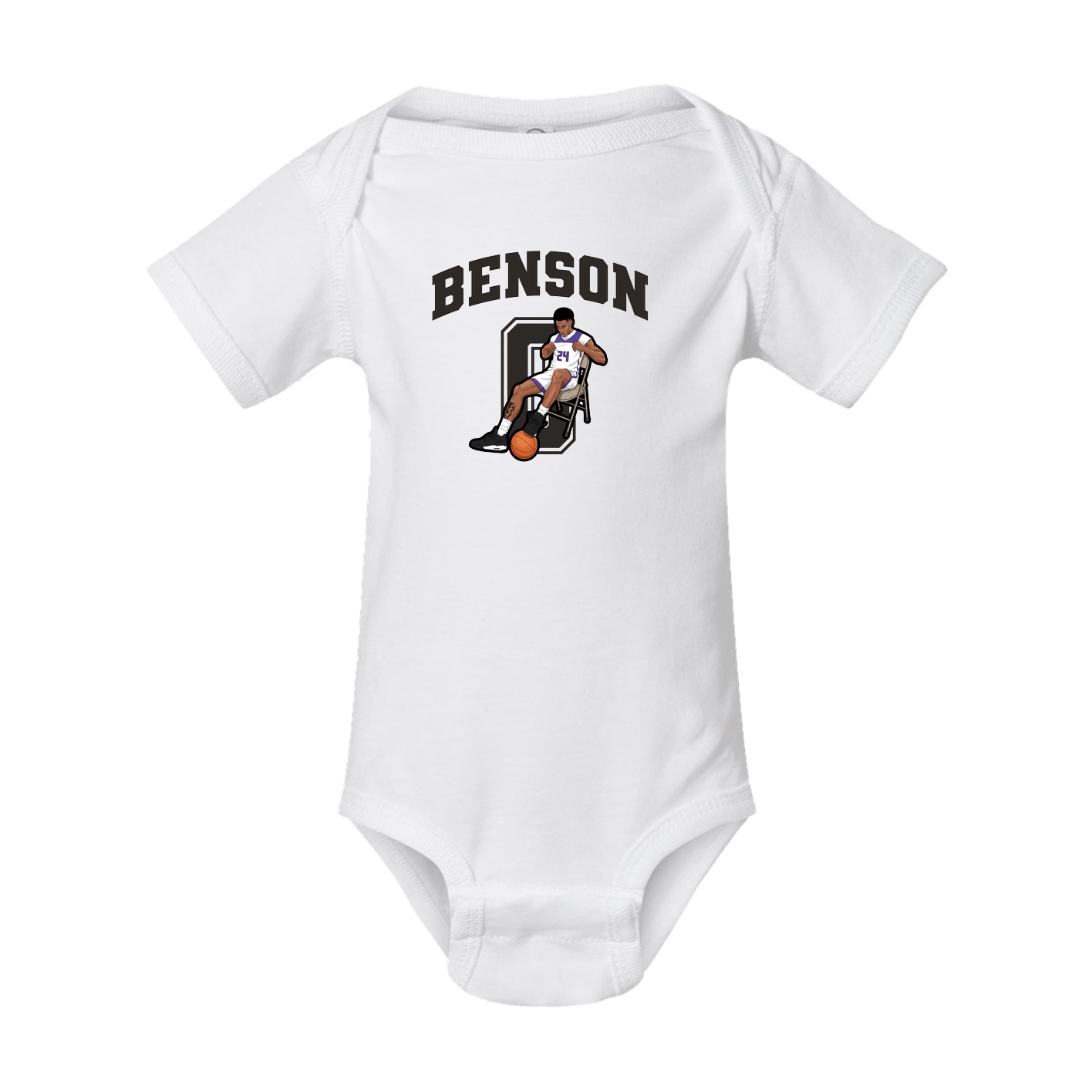Baby Onesie — Number in White