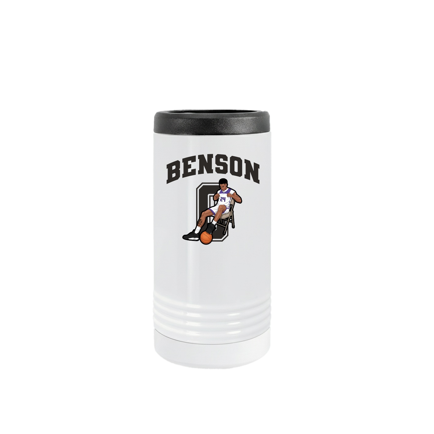 Slim Beverage Holder — Number in White