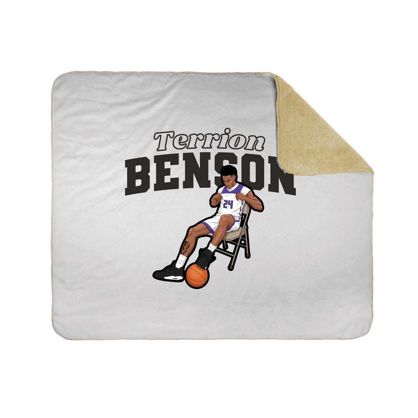 Throw Blanket — Name Arch in White