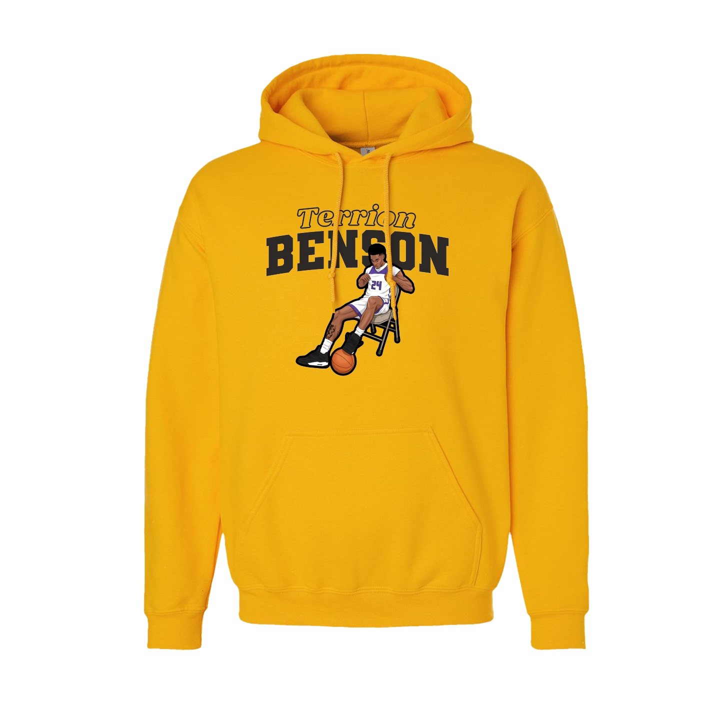 Youth Hoodie — Name Arch in Gold