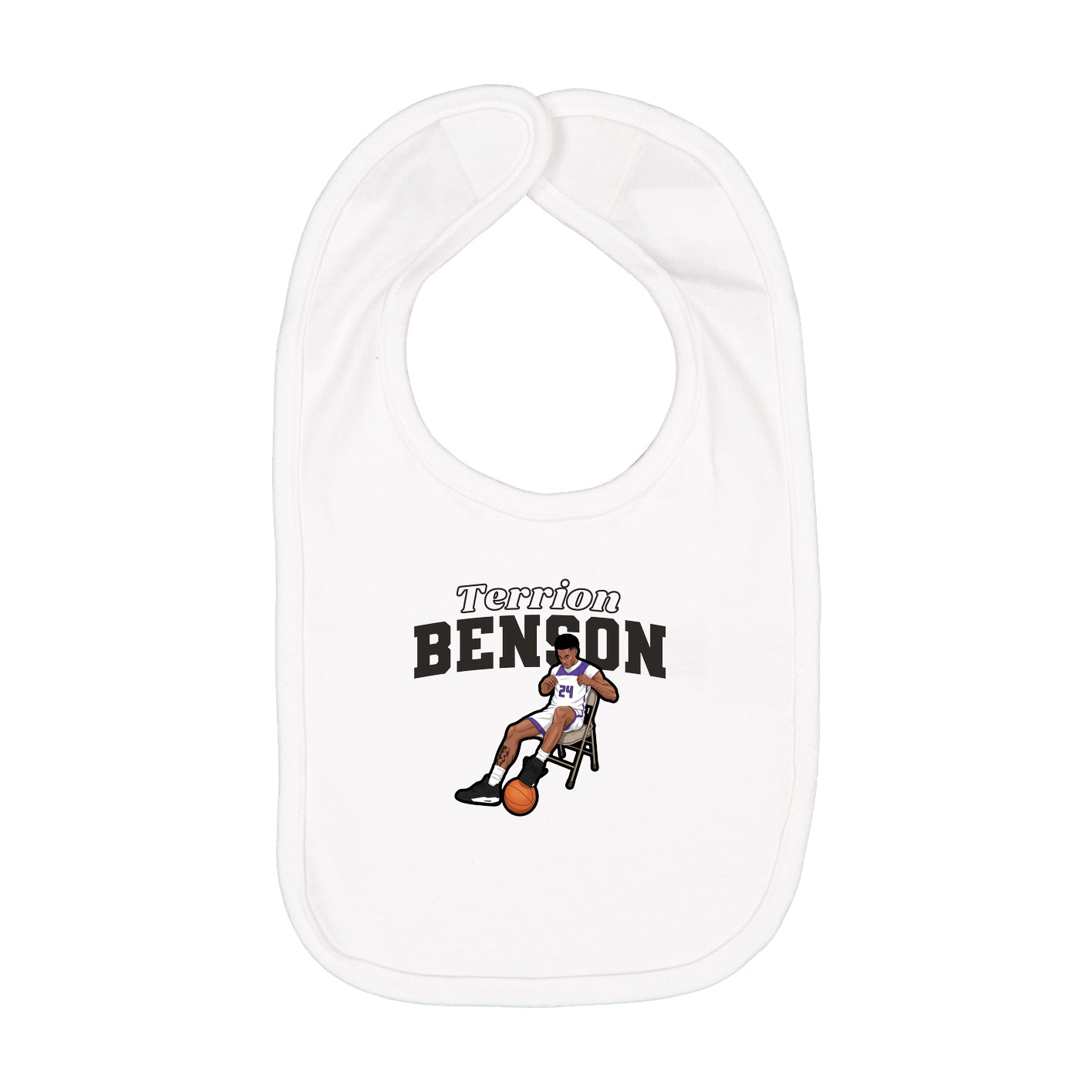 Infant Bib — Name Arch in White