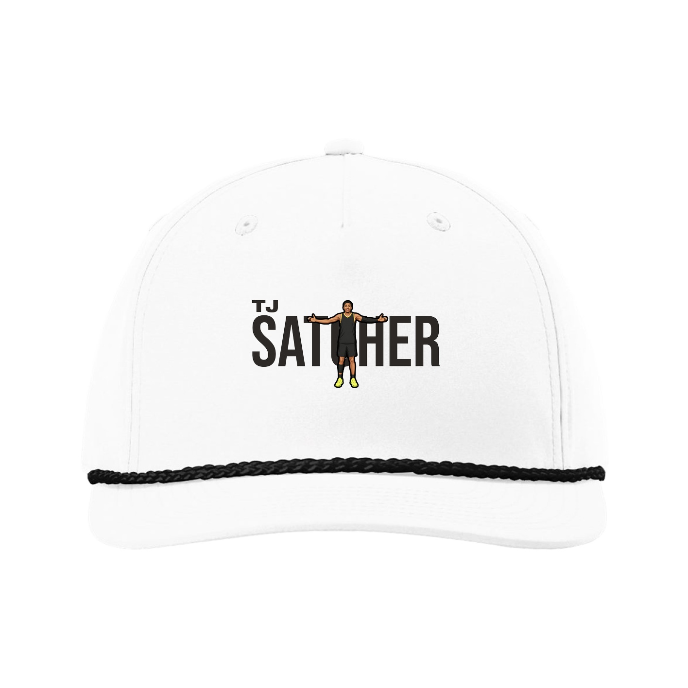 Five-Panel Classic Rope Cap — Player Name in White