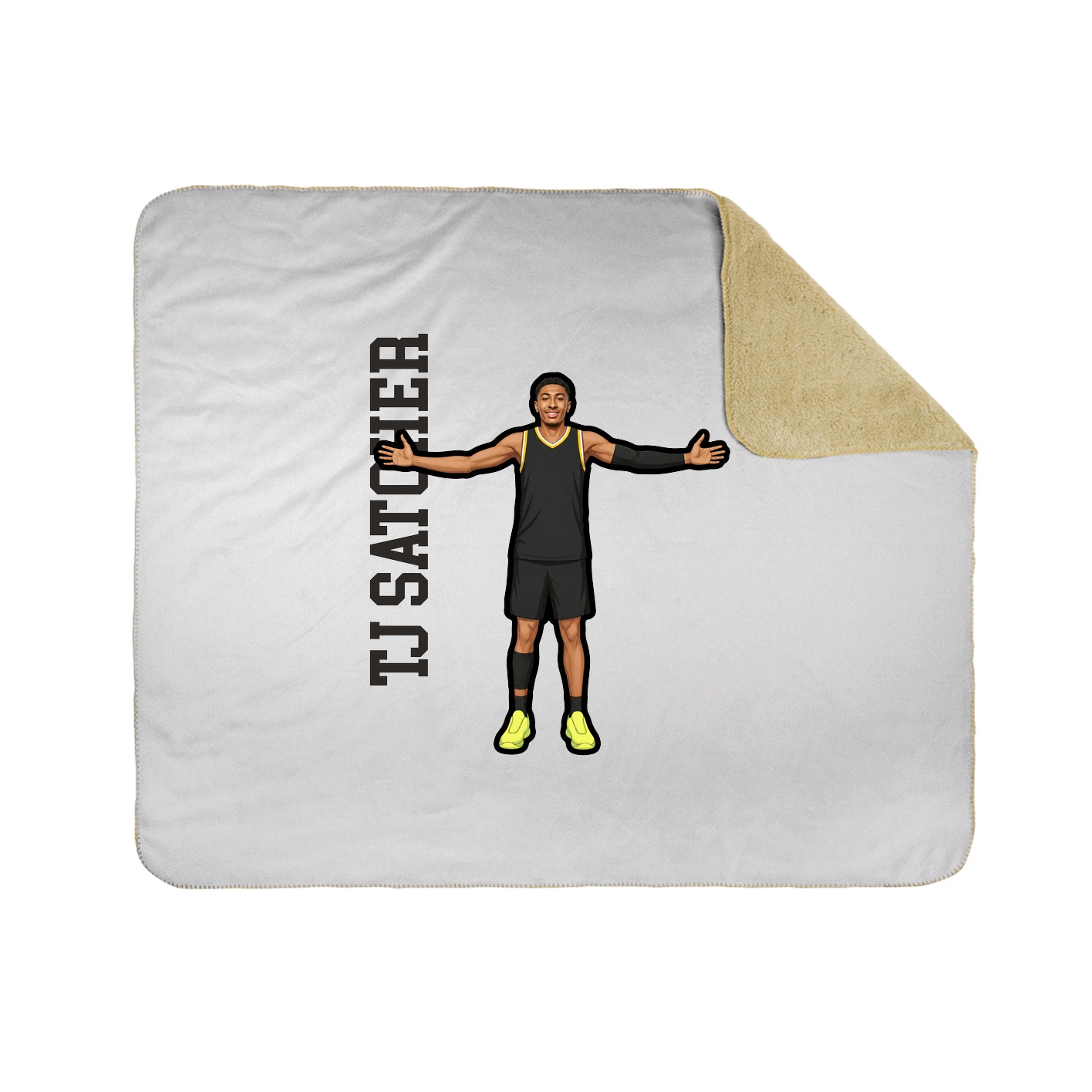 Throw Blanket — Name Vertical in White