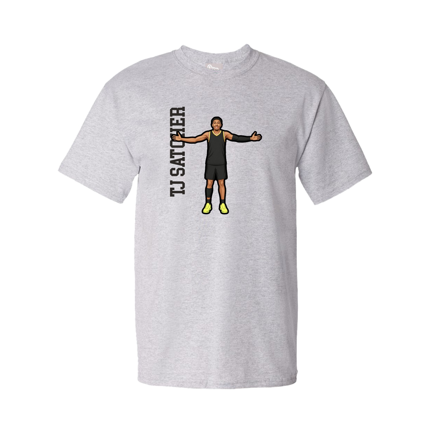 Youth Tee — Name Vertical in Grey