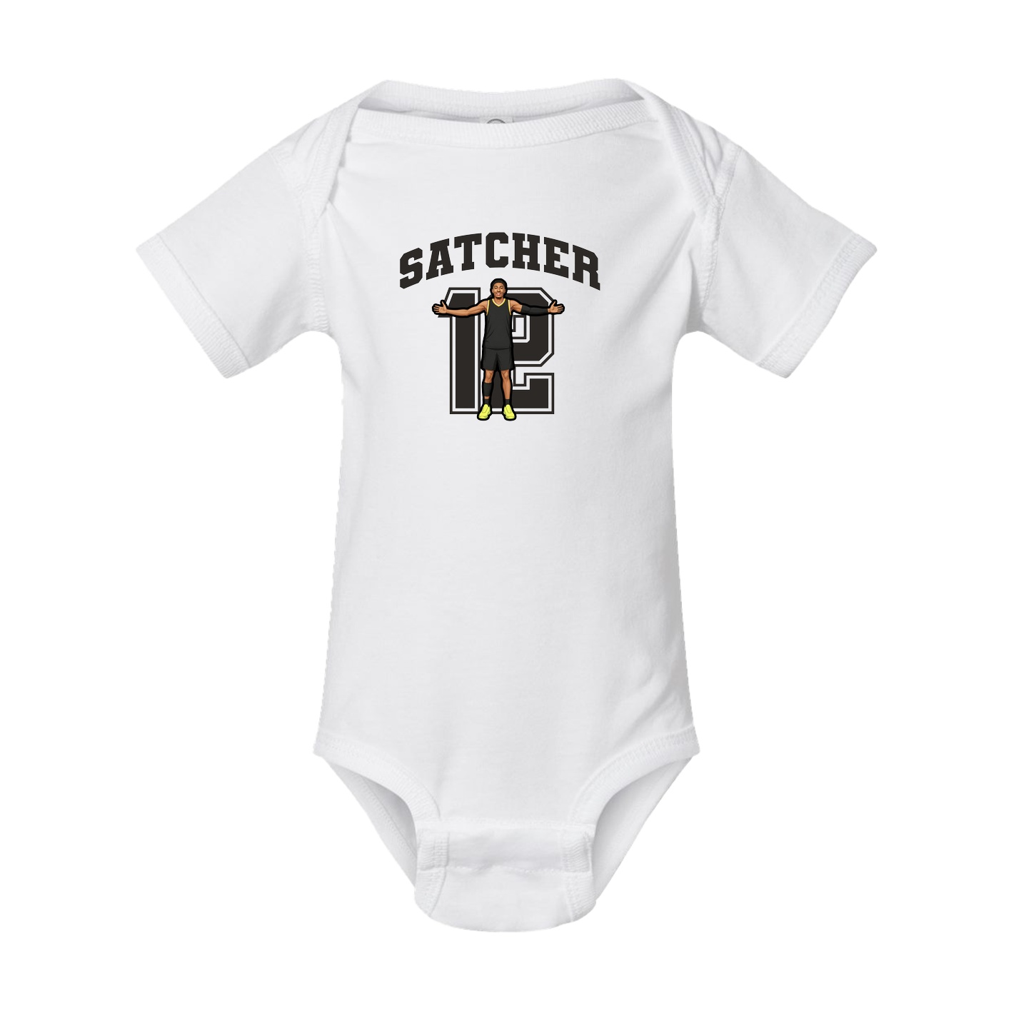 Baby Onesie — Number in White