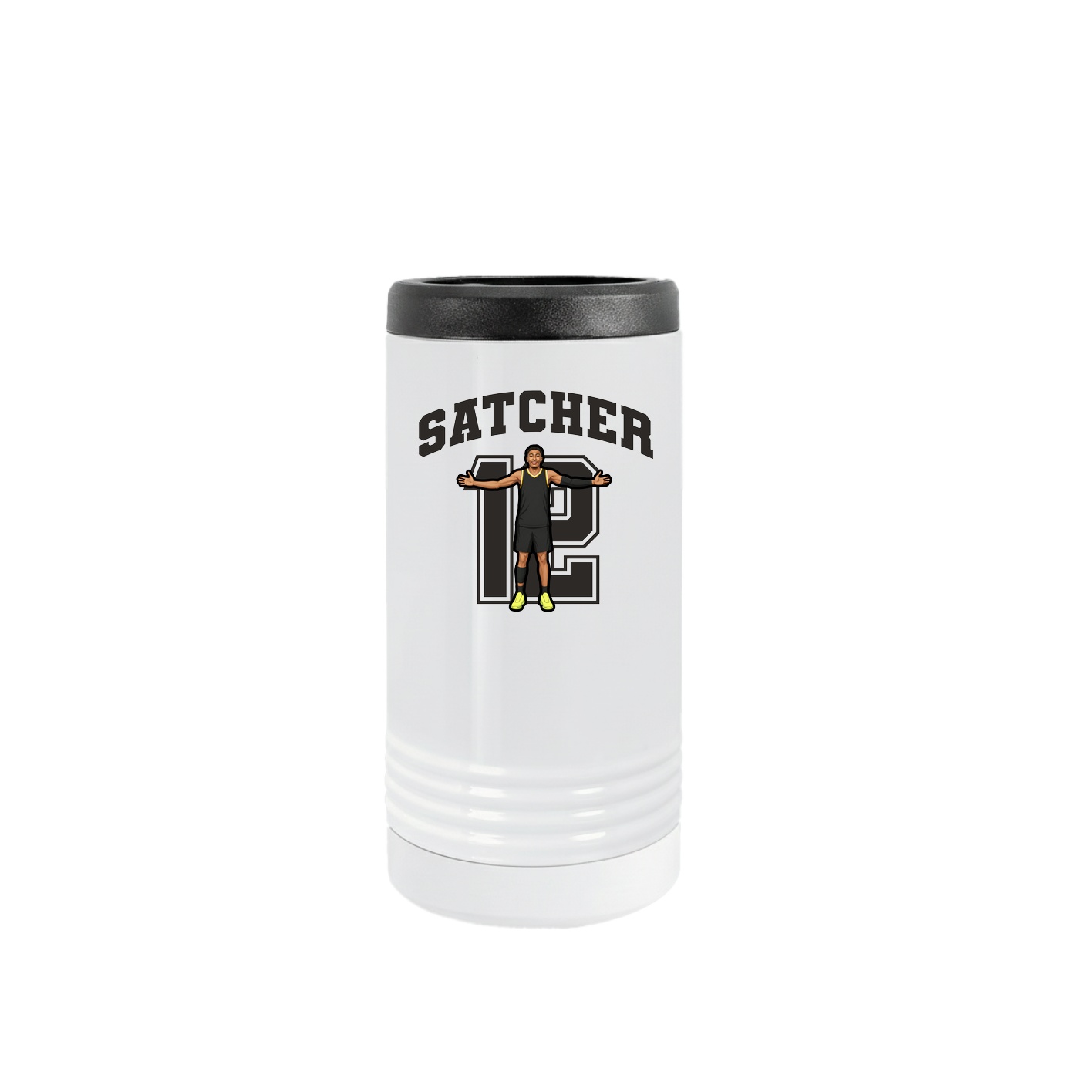 Slim Beverage Holder — Number in White