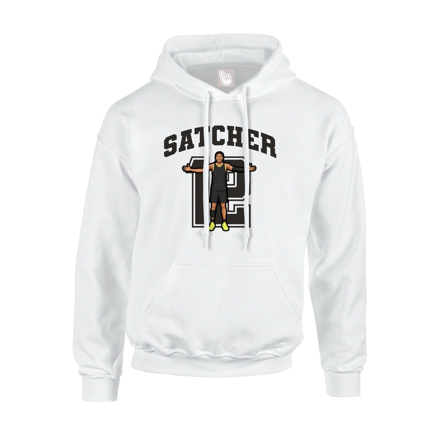 Hoodie — Number in White