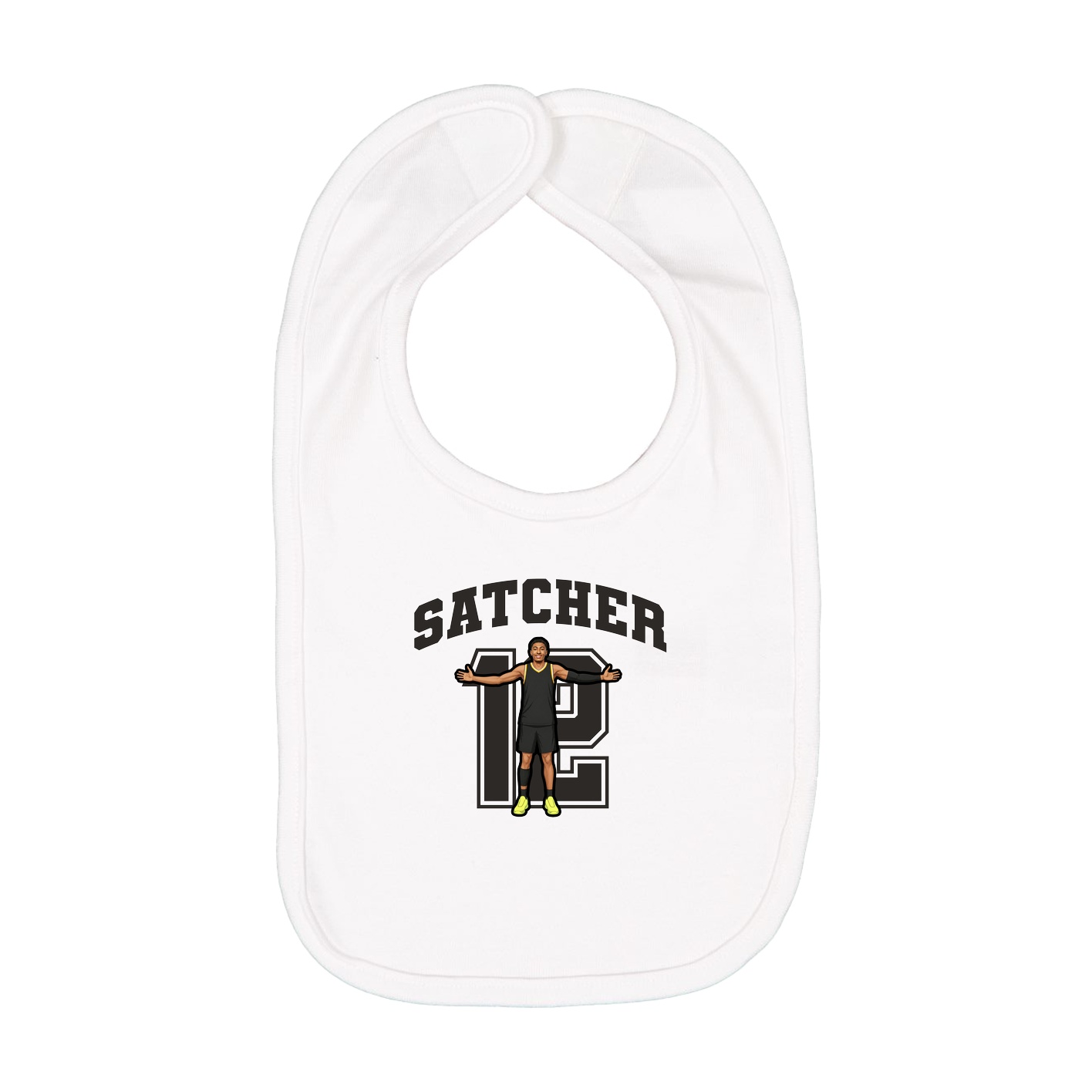 Infant Bib — Number in White