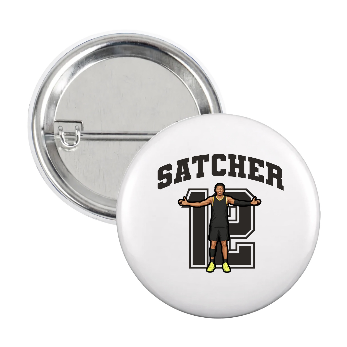 Game Day Button — Number in White