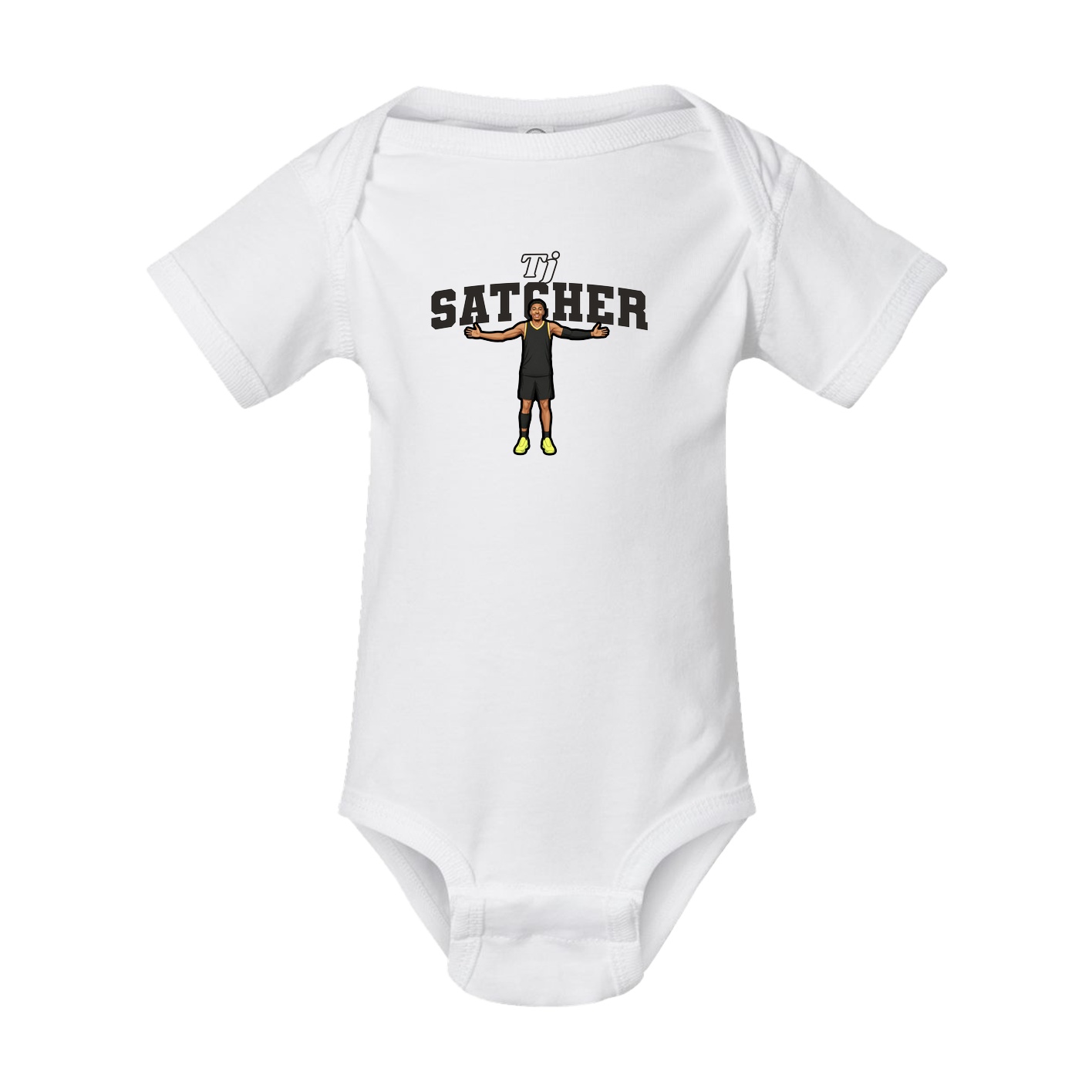 Baby Onesie — Name Arch in White