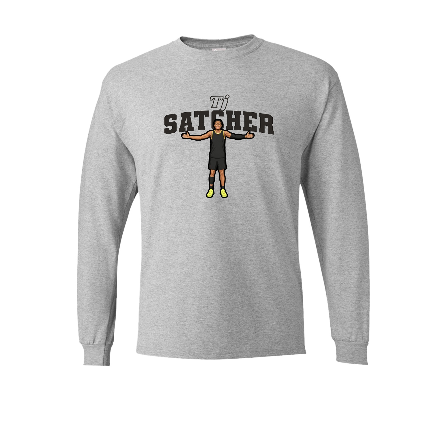 Long Sleeve Tee — Name Arch in Grey