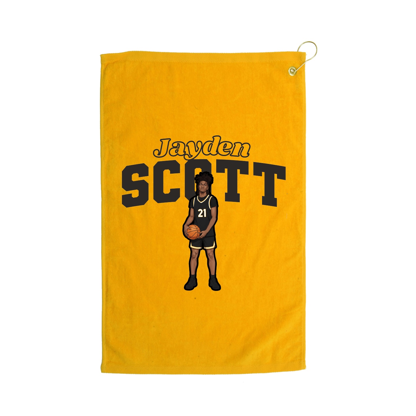 Golf Towel — Name Arch in Gold