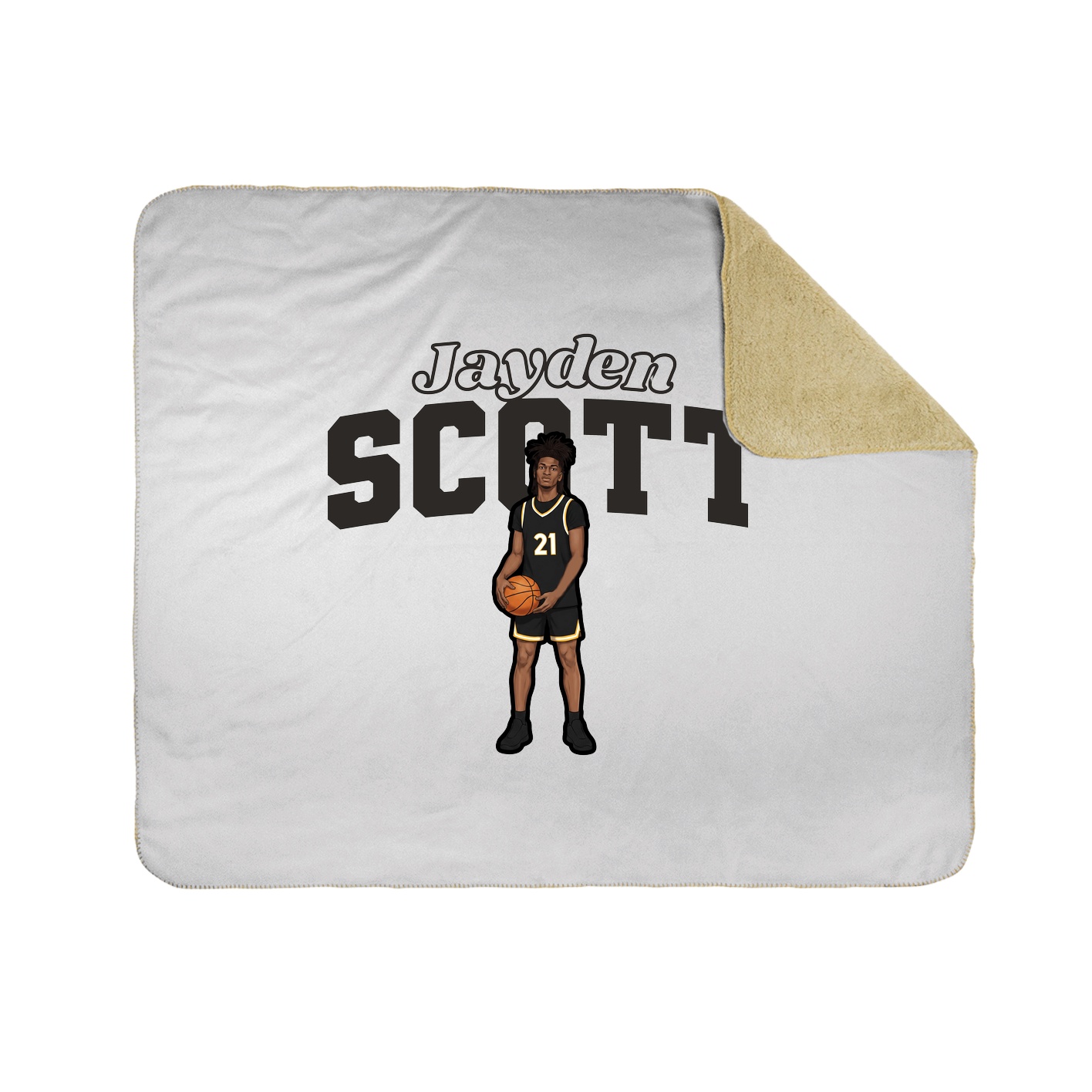 Throw Blanket — Name Arch in White