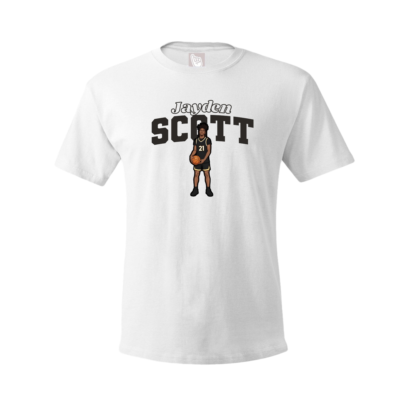 Youth Tee — Name Arch in White