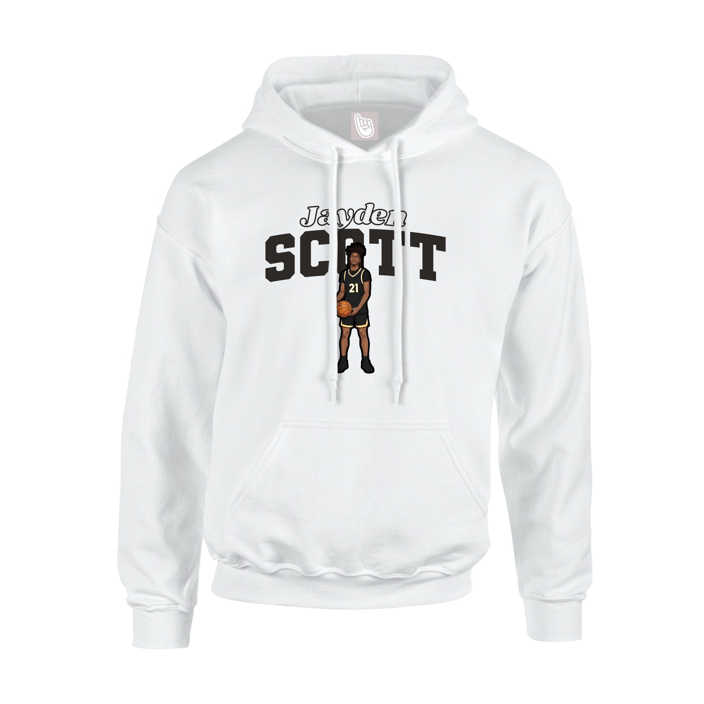 Hoodie — Name Arch in White