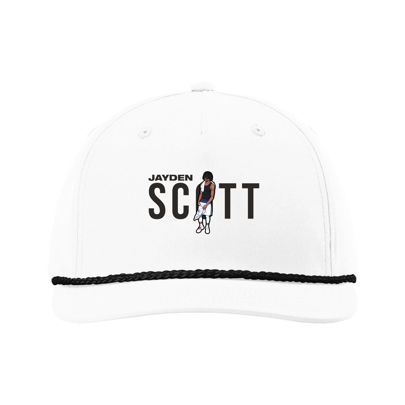 Five-Panel Classic Rope Cap — Player Name in White