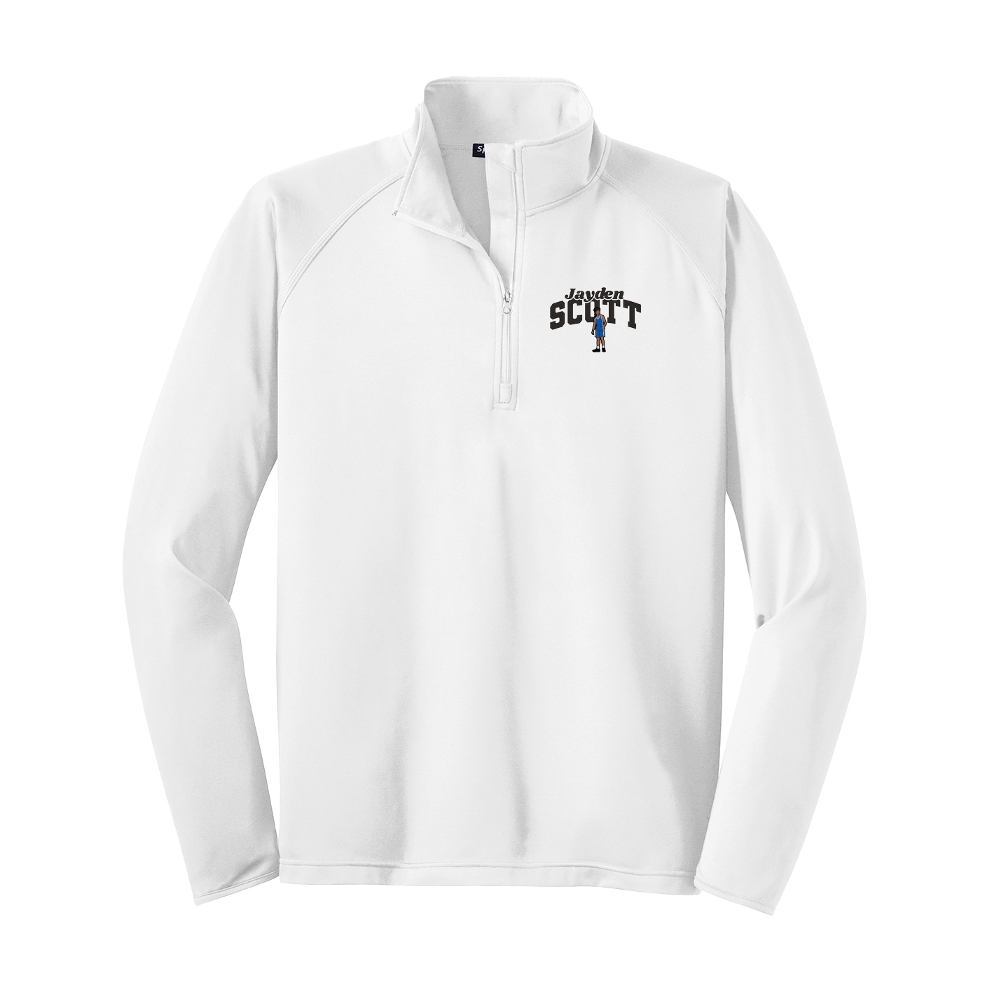 Q-Zip Pullover — Signature Arch in White