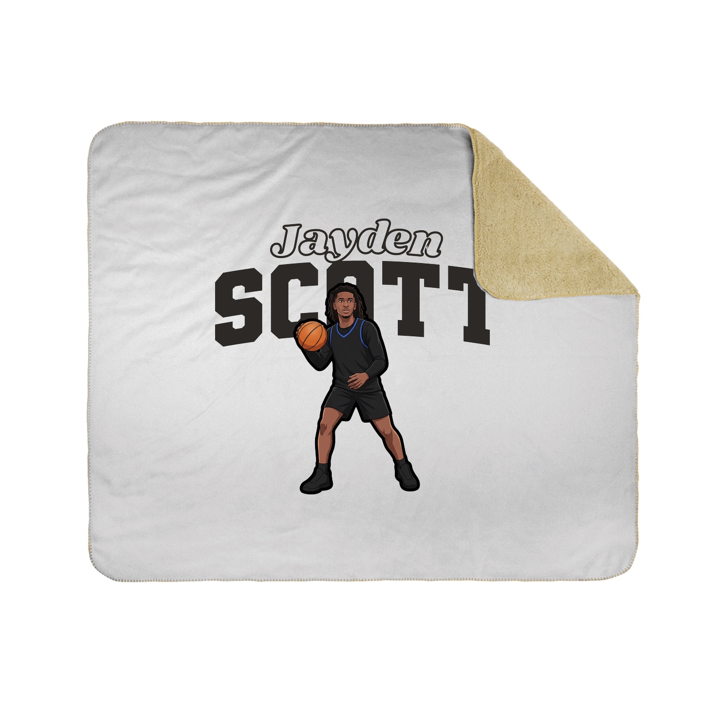 Throw Blanket — Name Arch in White
