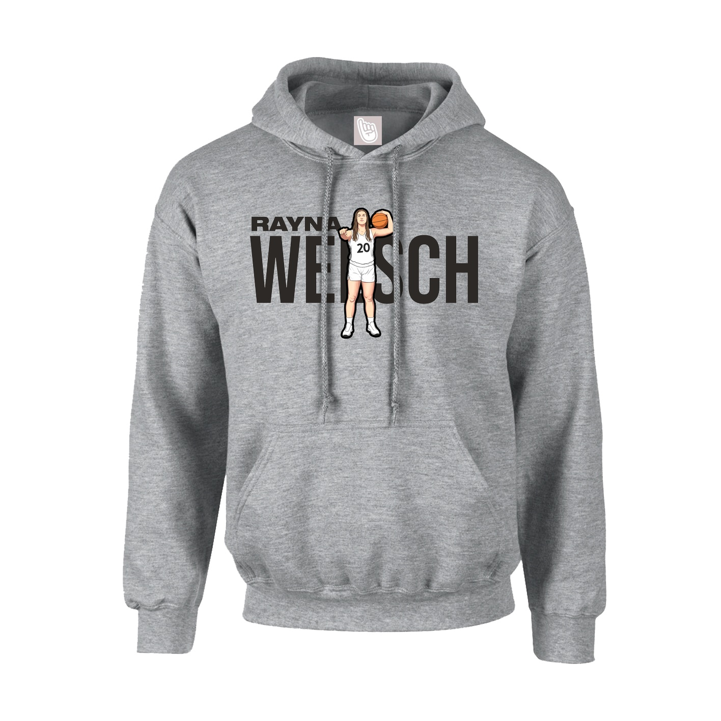 Youth Hoodie — Player Name in Grey