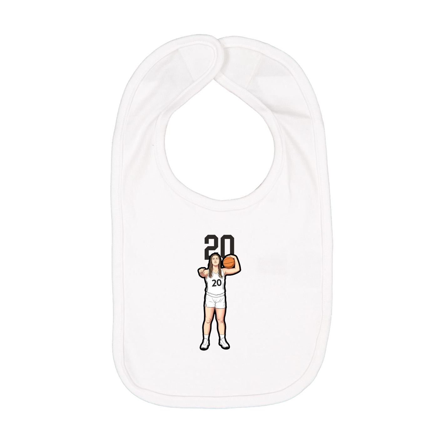 Infant Bib — Number Top in White