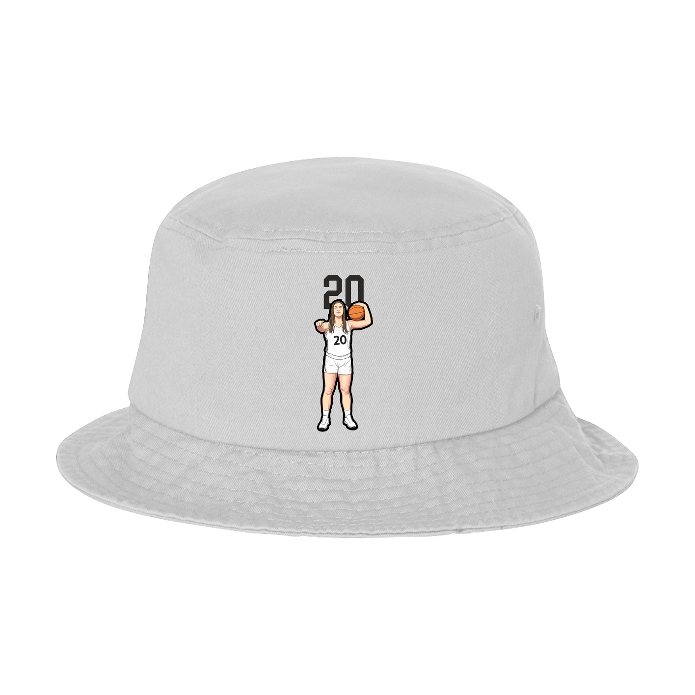Bucket Cap — Number Top in White