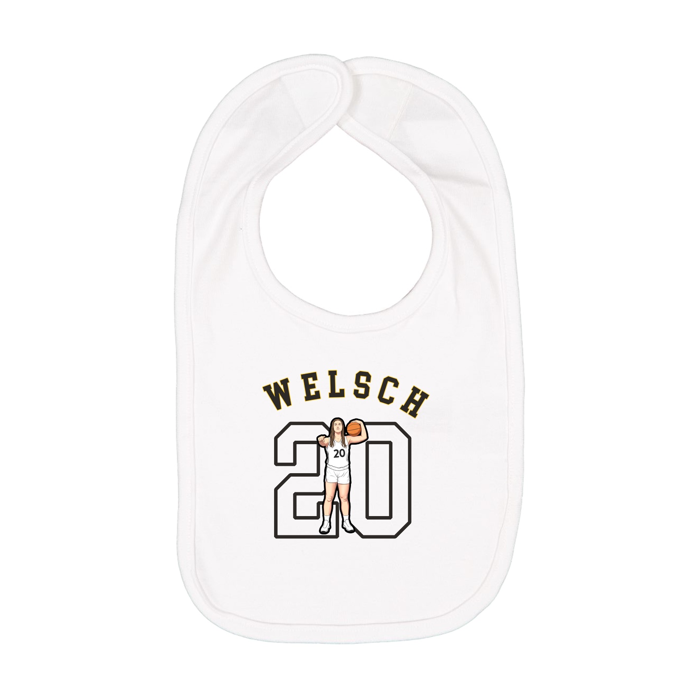 Infant Bib — Shirsey Arch in White
