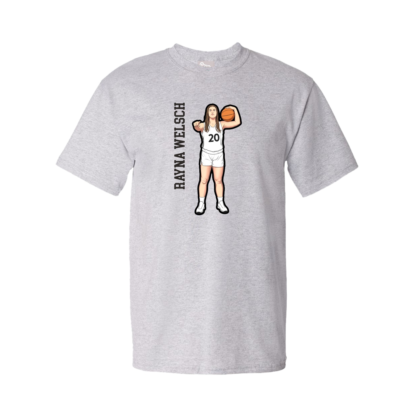 Youth Tee — Name Vertical in Grey