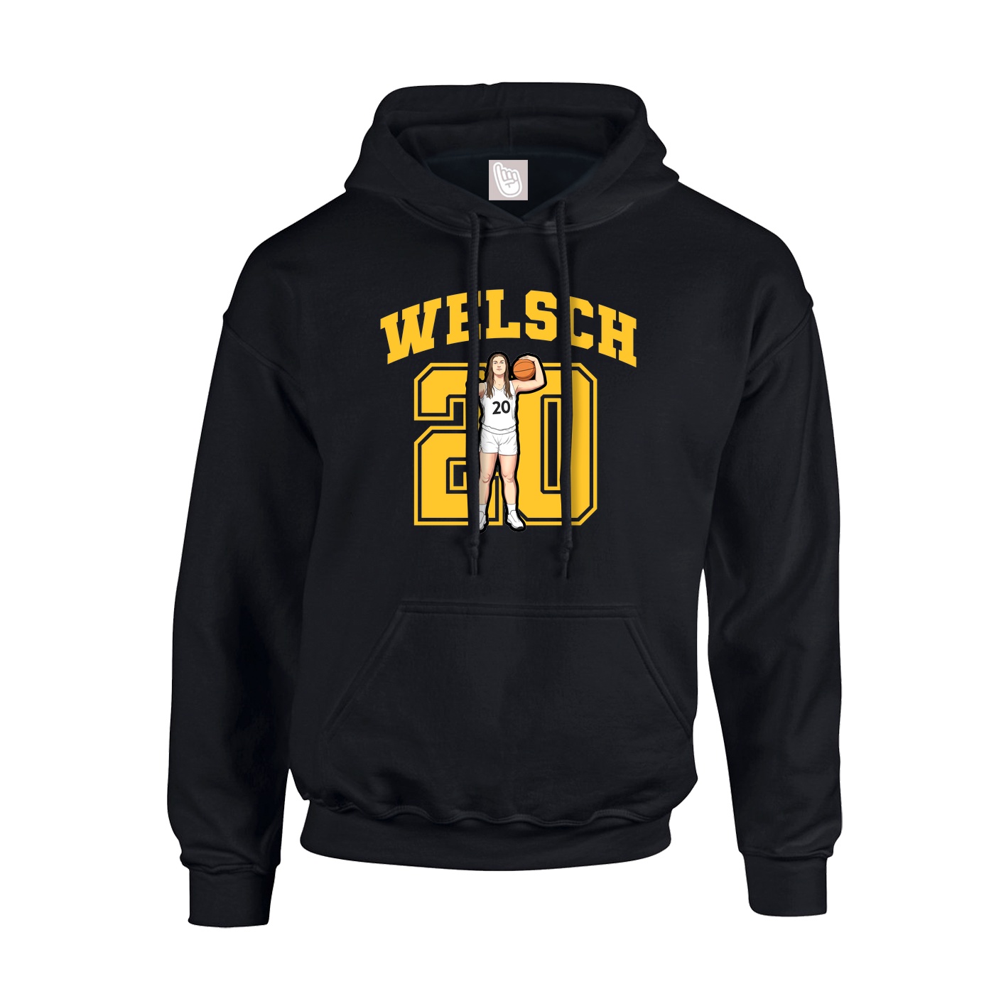 Youth Hoodie — Number in Black
