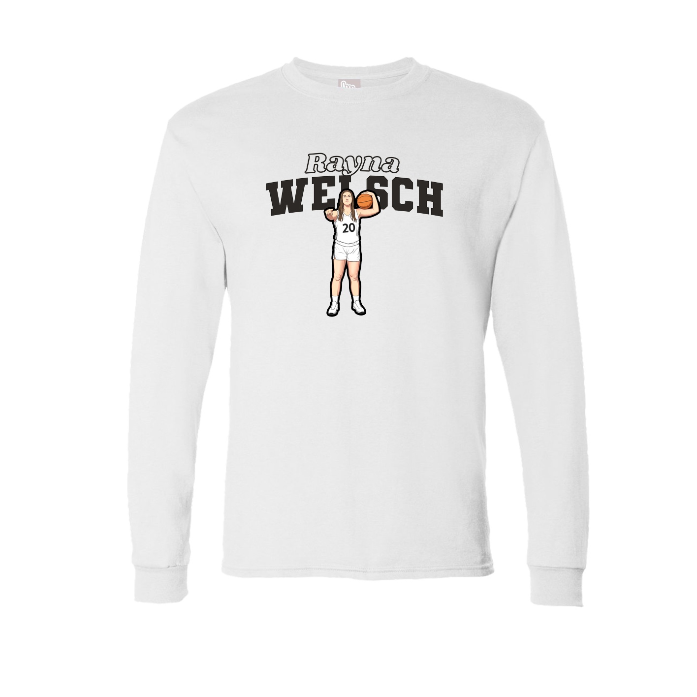 Long Sleeve Tee — Name Arch in White