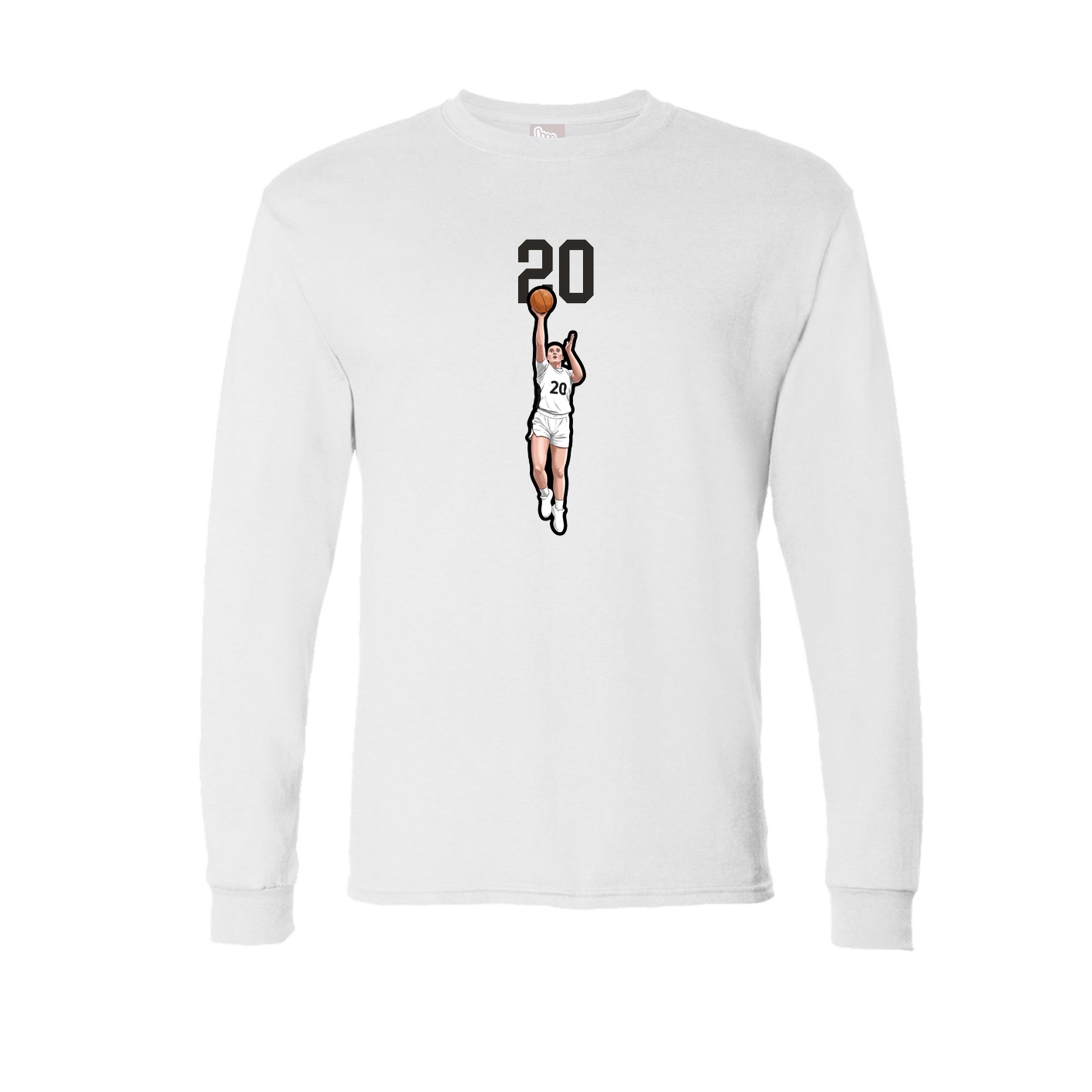Long Sleeve Tee — Number Top in White