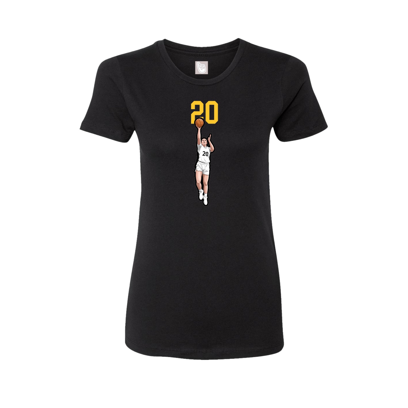 Fitted Women's Tee — Number Top in Black