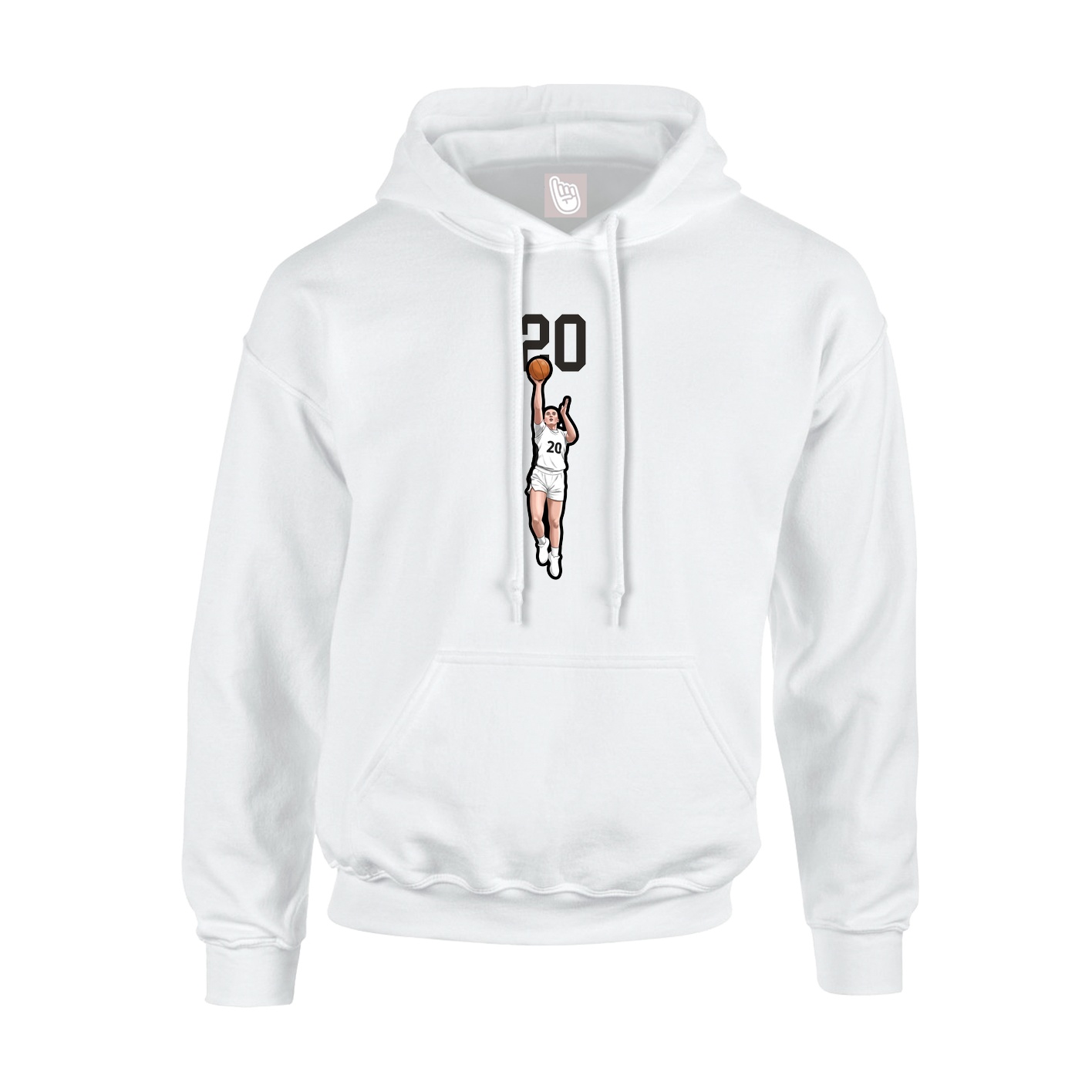 Youth Hoodie — Number Top in White
