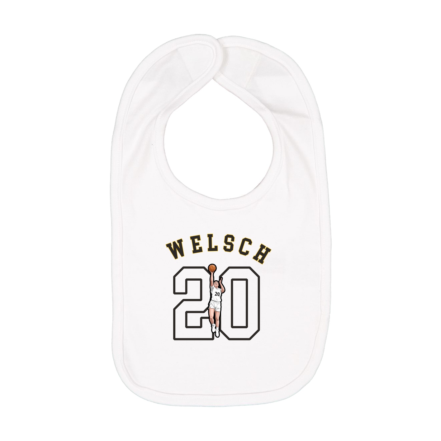 Infant Bib — Shirsey Arch in White
