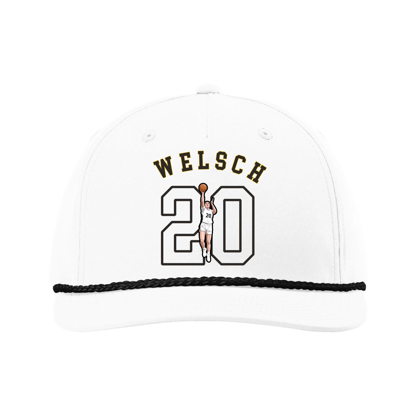 Five-Panel Classic Rope Cap — Shirsey Arch in White