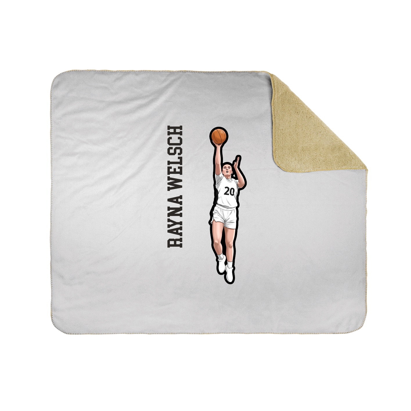 Throw Blanket — Name Vertical in White