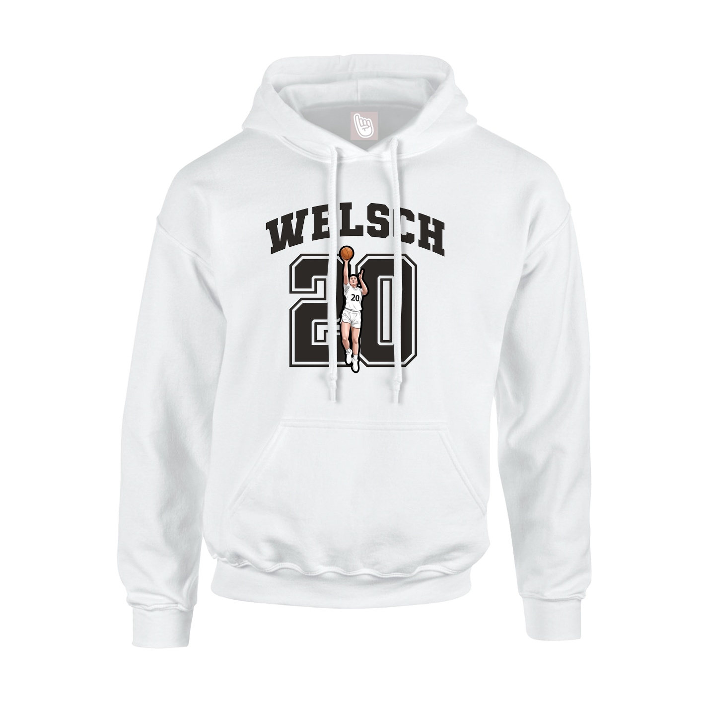 Youth Hoodie — Number in White