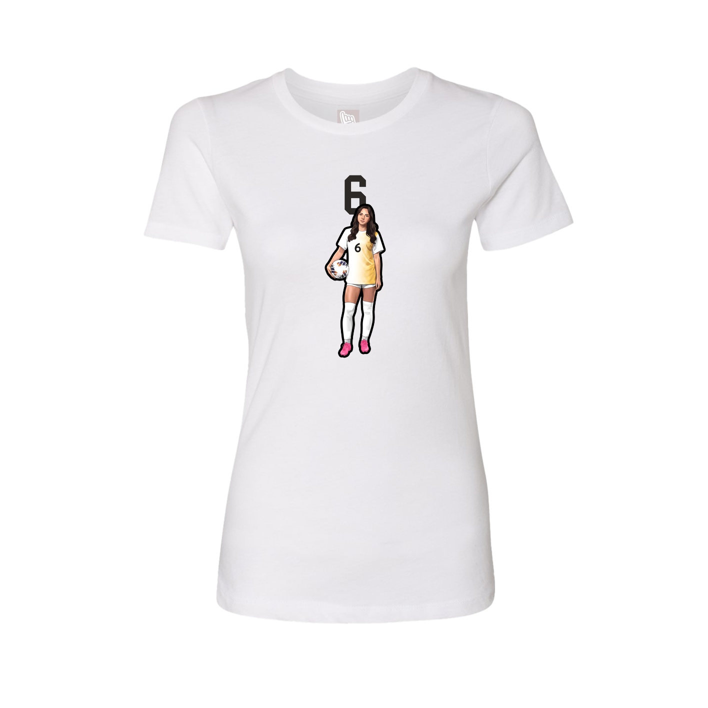 Fitted Women's Tee — Number Top in White