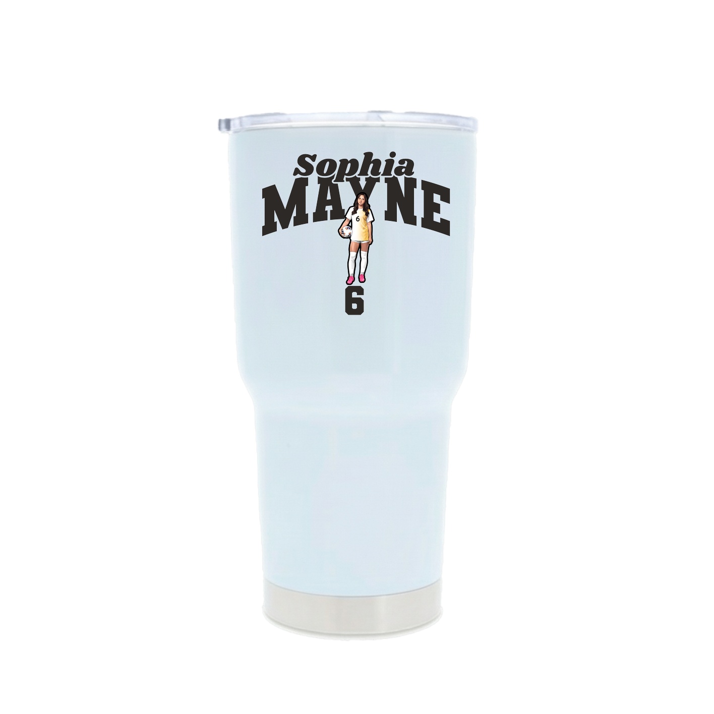30oz Stainless Steel Tumbler — Signature Arch in White