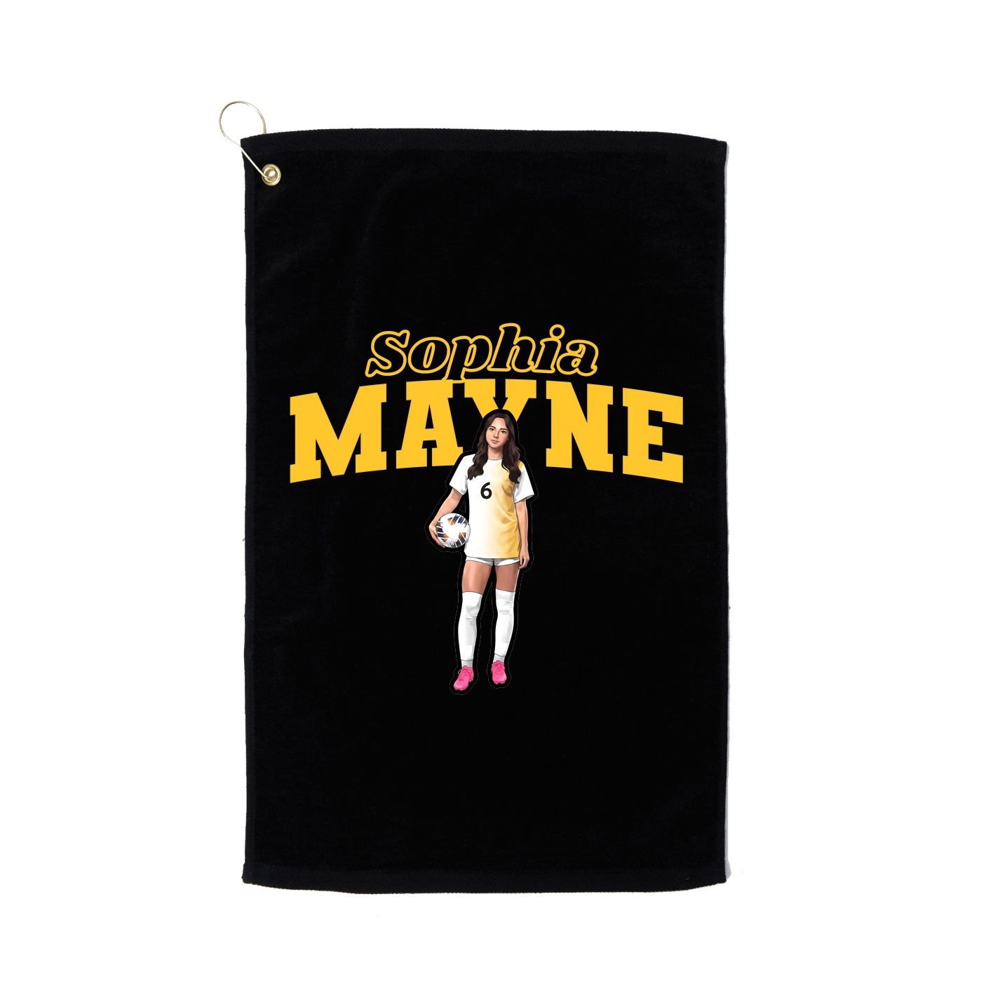 Golf Towel — Name Arch in Black