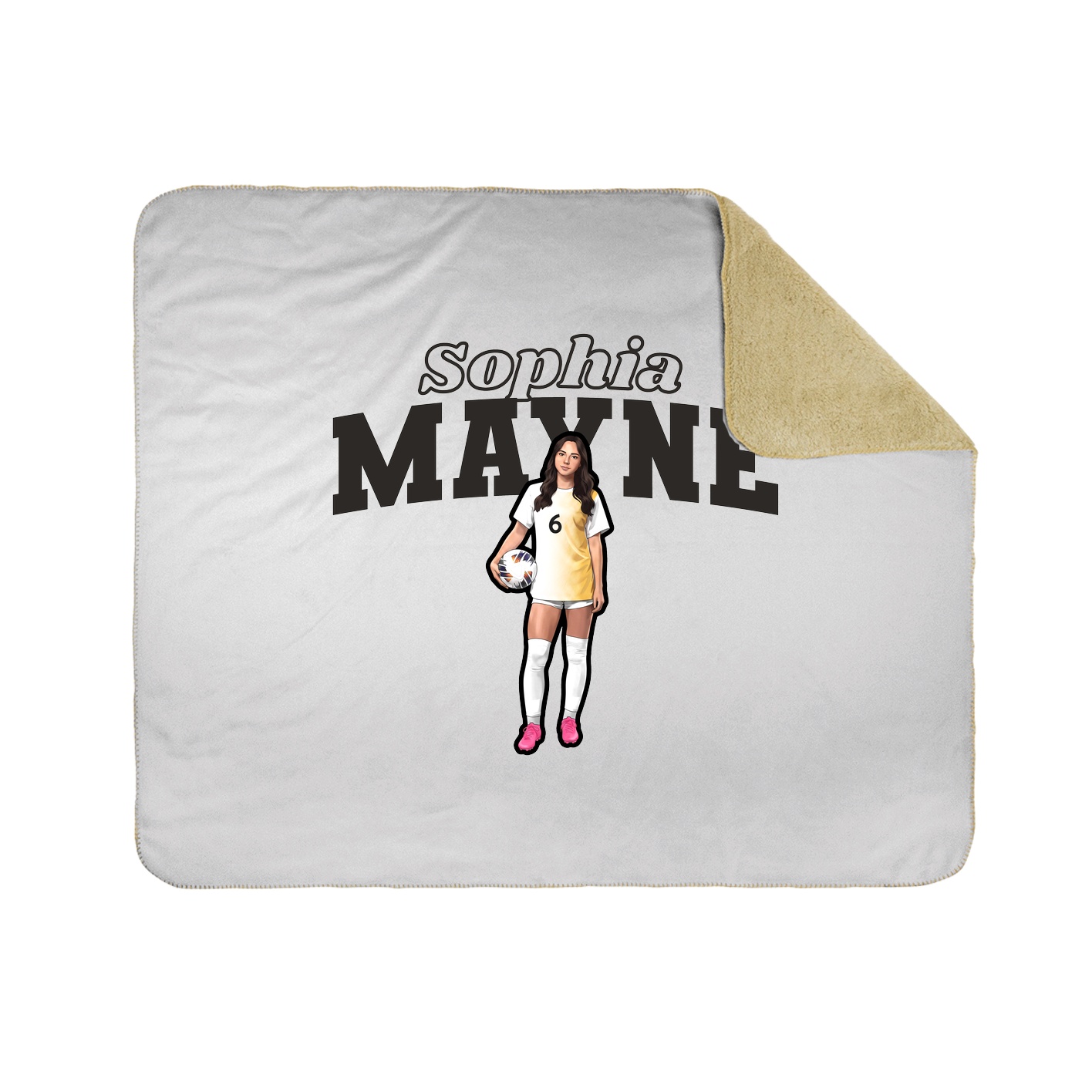 Throw Blanket — Name Arch in White
