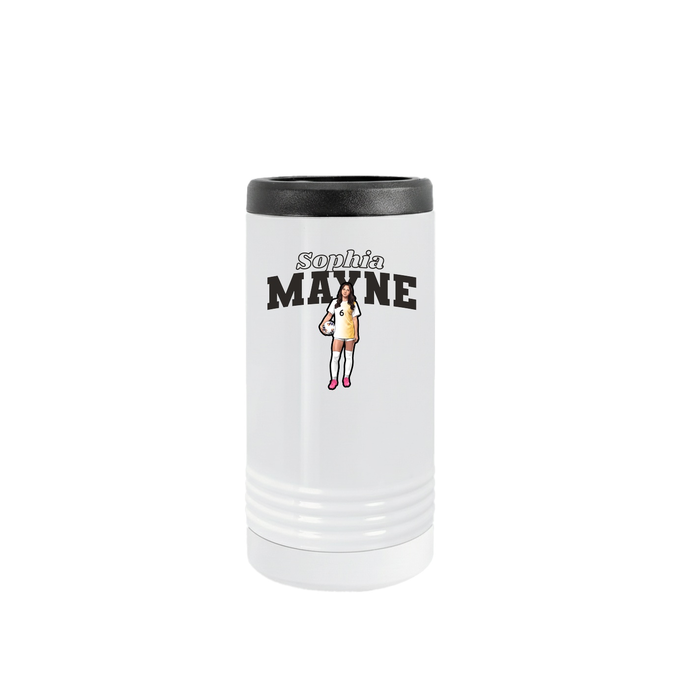 Slim Beverage Holder — Name Arch in White