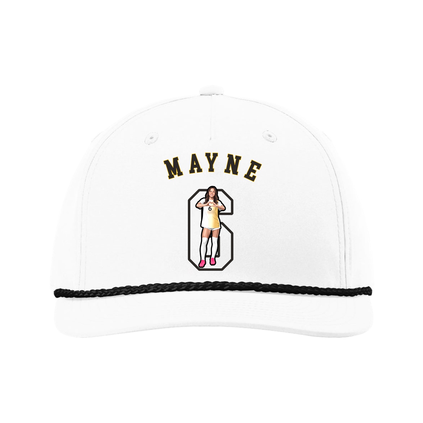 Five-Panel Classic Rope Cap — Shirsey Arch in White