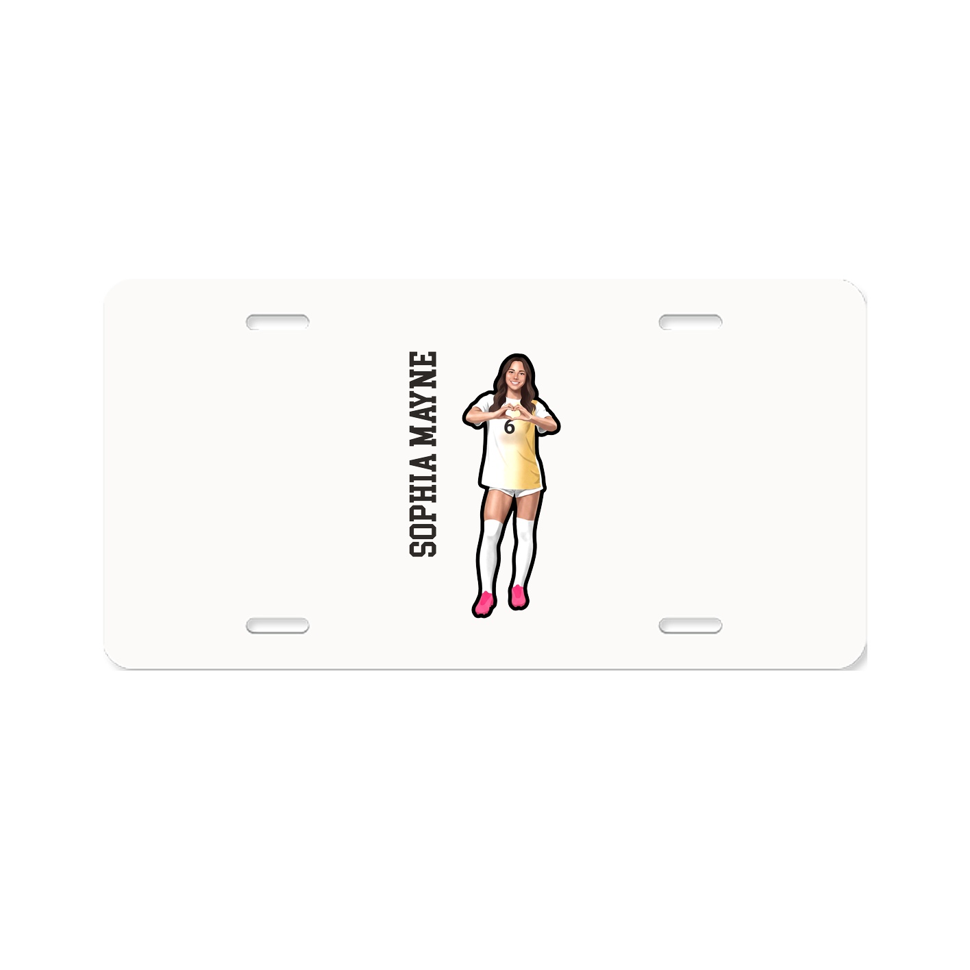 License Plate — Name Vertical in Classic