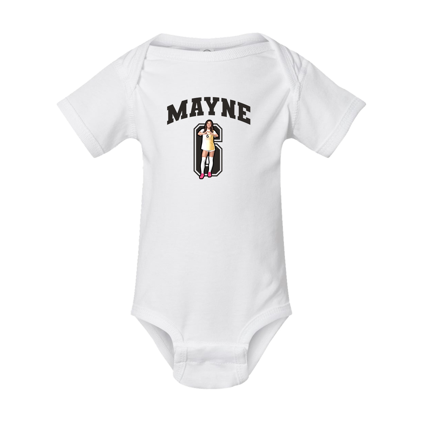 Baby Onesie — Number in White