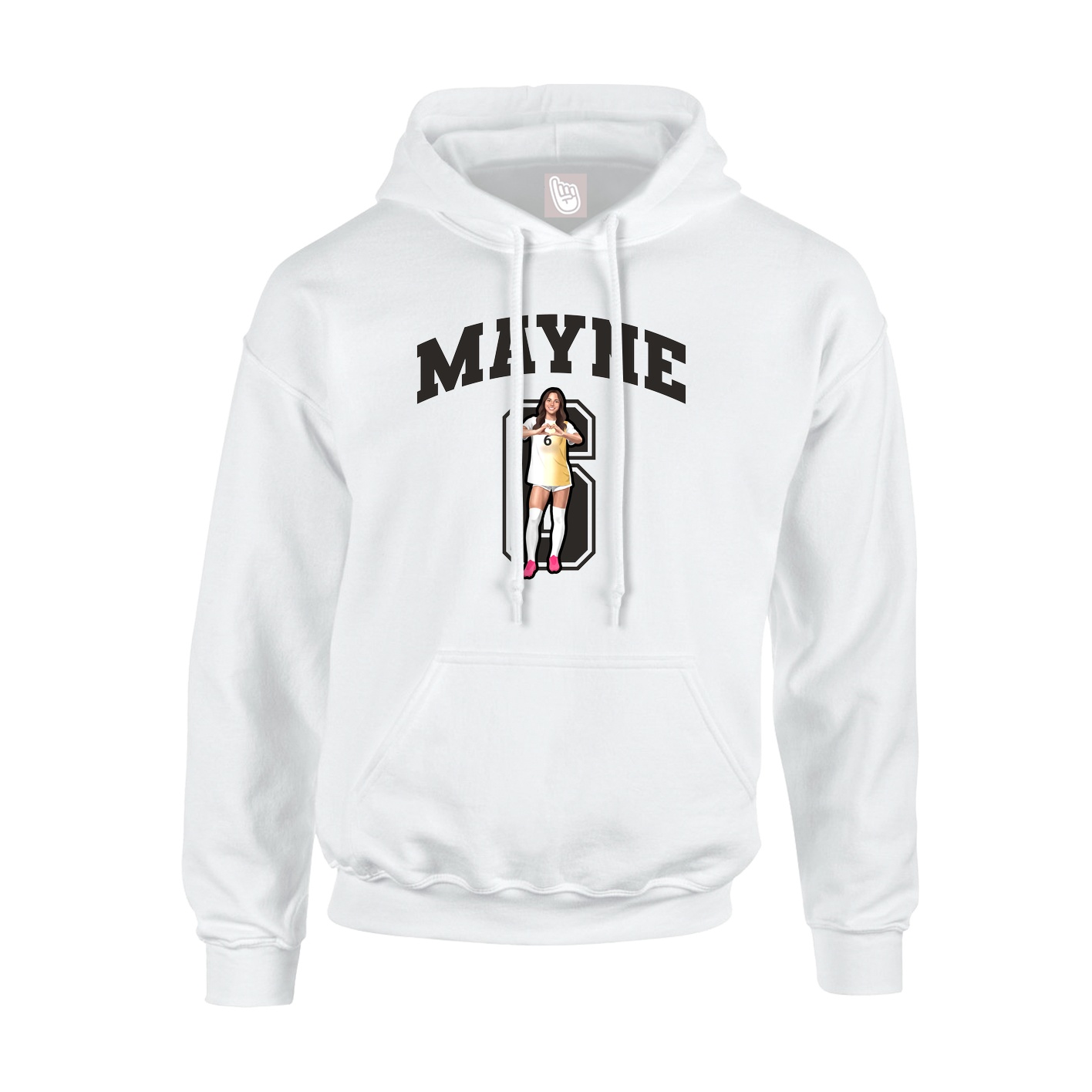 Hoodie — Number in White