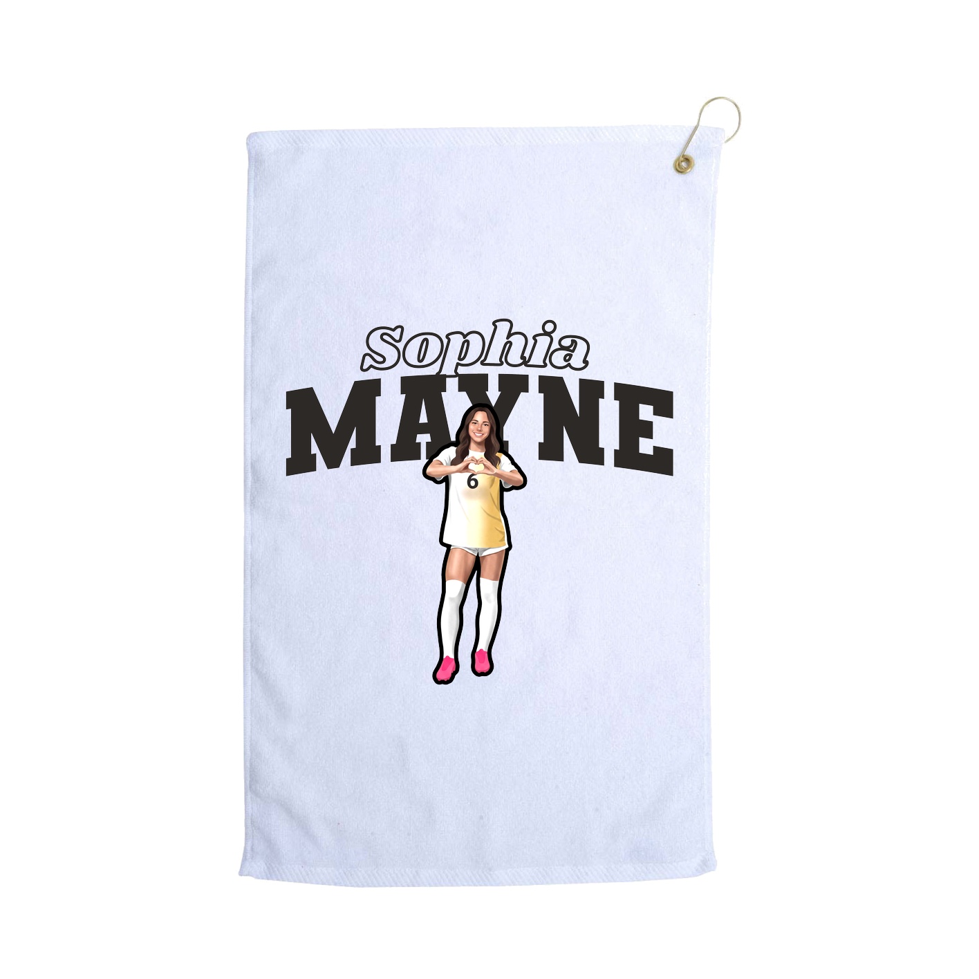 Golf Towel — Name Arch in White