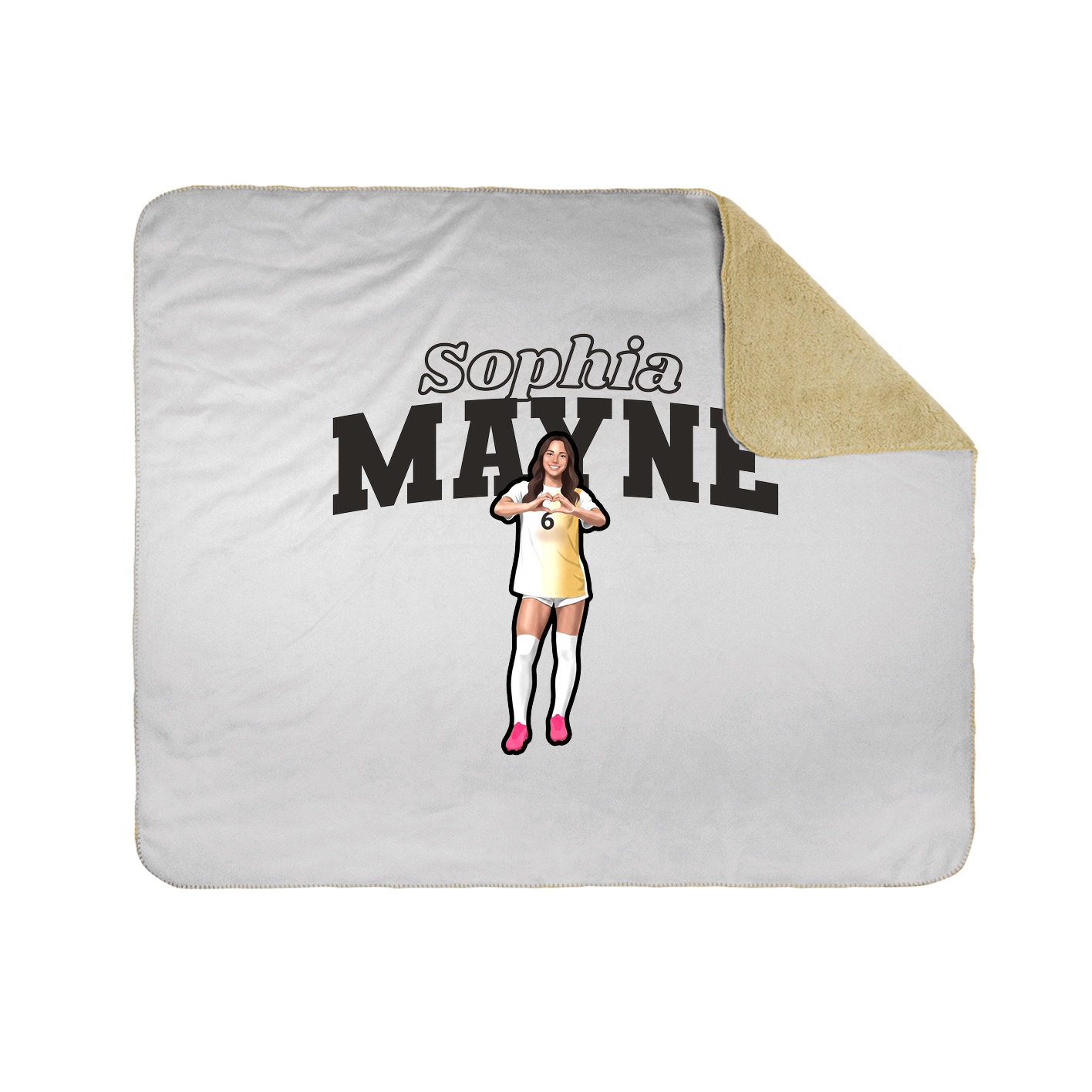 Throw Blanket — Name Arch in White