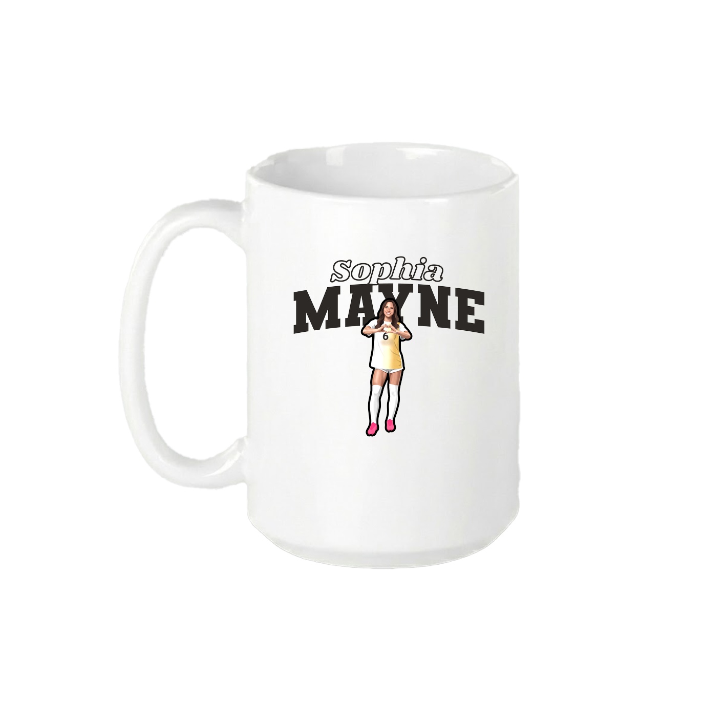 15oz Coffee Mug — Name Arch in White