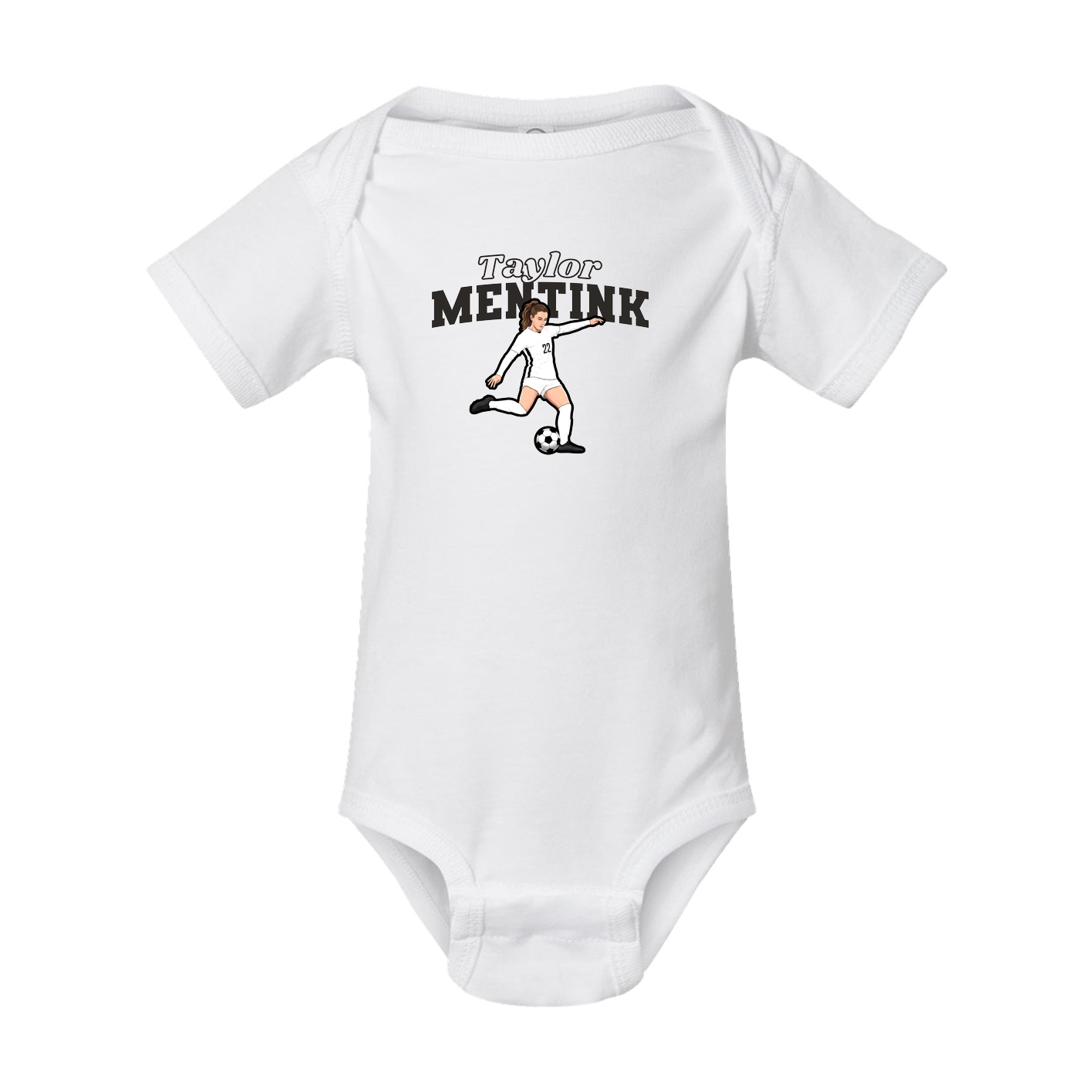Baby Onesie — Name Arch in White